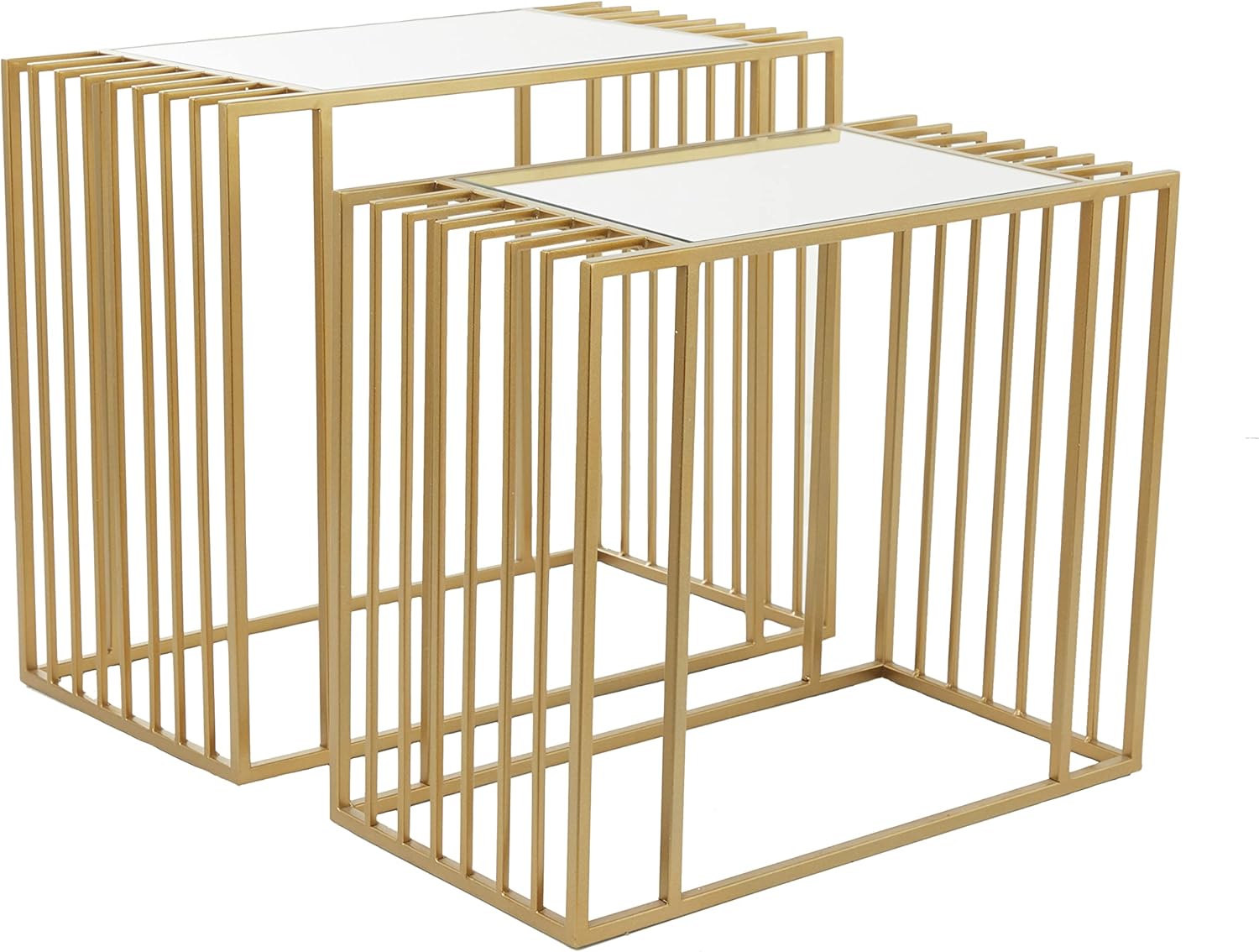 Deco 79 Contemporary Metal, End Living Room, Accent, Side Table for Small Spaces, S/2 22