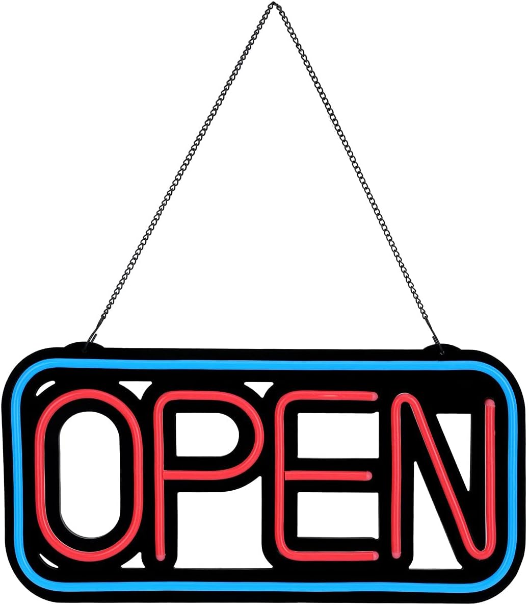 Super Bright LED Neon Open Sign for Business 22x11In Large Size Oval Frame with 11 Anmation Modes One Key Switch by Wetocke Pack of 2