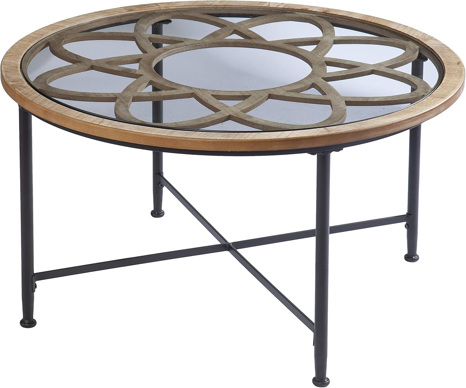SEI Furniture Melvoir Cocktail Table, Black/Natural