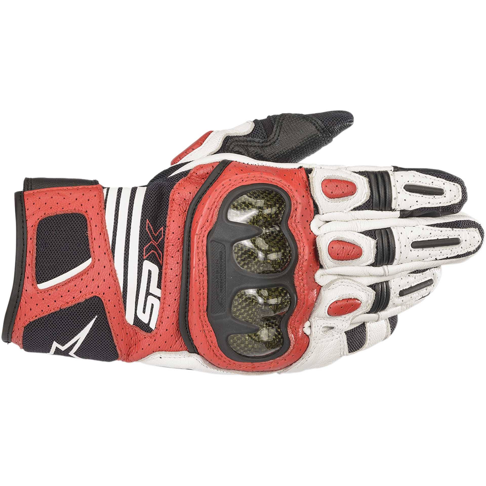 Alpinestars SP x Air Carbon V2 White Black Bright Red Gloves