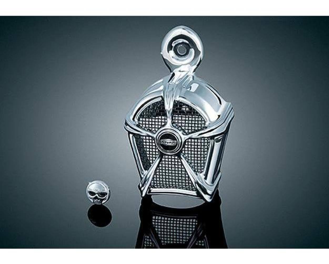 Kuryakyn 7296 Mach 2 Horn Cover - Chrome with Black Mesh