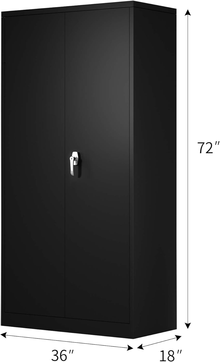 GREATMEET Metal Storage Cabinet with 2 Doors and 5 Shelves, 72