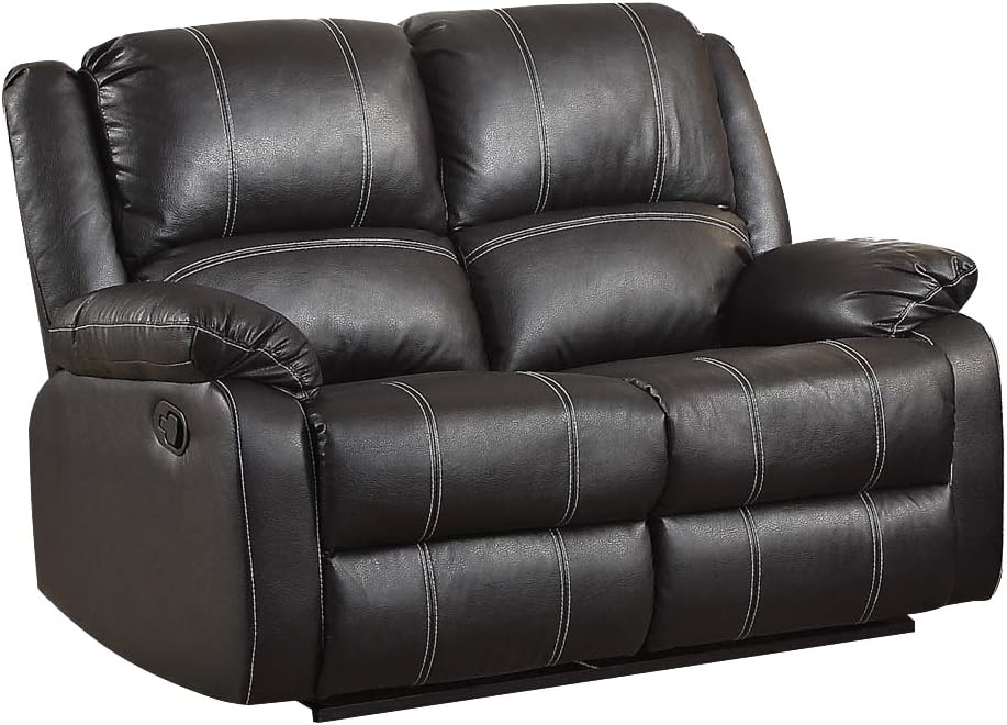 ACME Zuriel Black Faux Leather Rocker Recliner