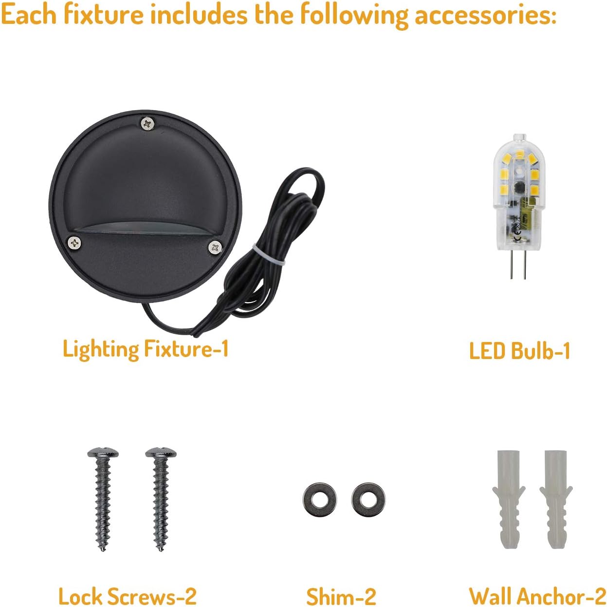 Lumina Low Voltage Landscape Lighting Cast-Aluminum Outdoor Deck and Step Light Warm White 2W G4 LED Bulb Included Garden Yard Decoration Lights for Stair Pathway Walkway - Black DSL0101-BKLED2 (2PK)