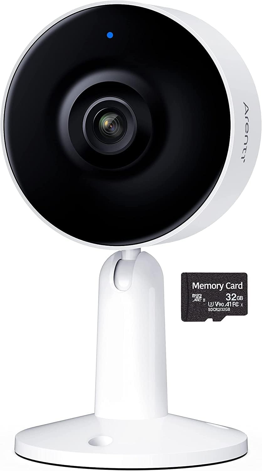Indoor Home Security Camera with 32GB SD Card-Arenti IN1 1080P Full HD, 2.4G WiFi, Night Vision, Two Way Audio, Motion & Sound Detection-Works with Alexa & Google Assistant Pack of 2