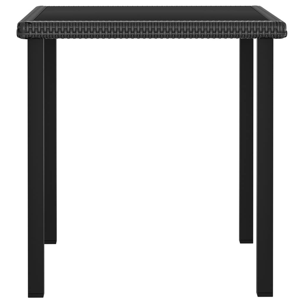 vidaXL Garden Dining Table Black 55.1x22x27.6x22x28.7x22 Poly Rattan