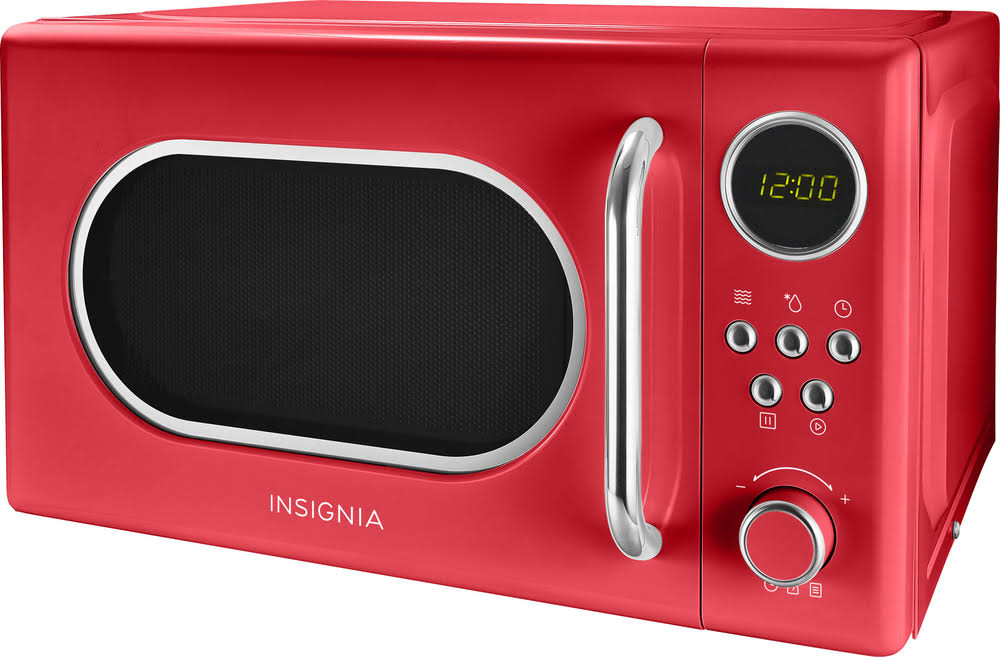 Insignia - 0.7 Cu. ft. Compact Microwave - Cherry Red