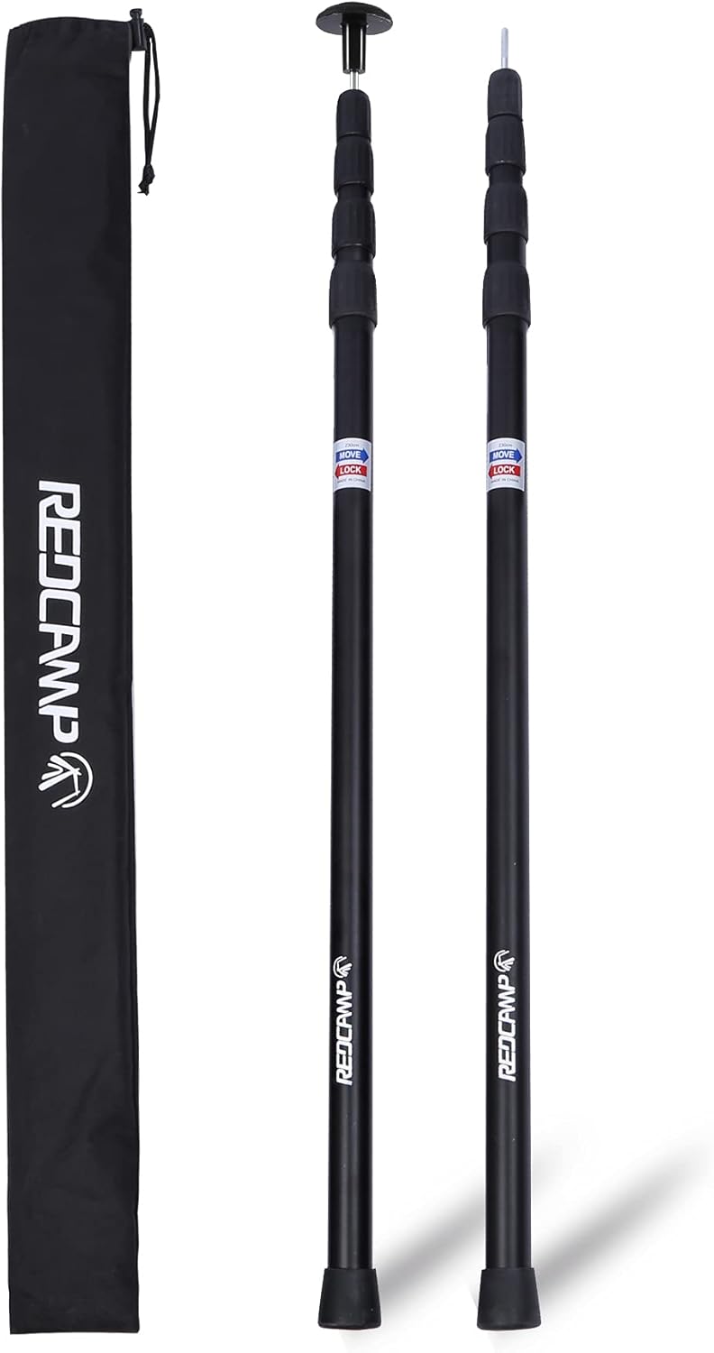 REDCAMP Aluminum Tarp Poles Heavy Duty and Adjustable, Set of 2, 35''-90''/75''-86