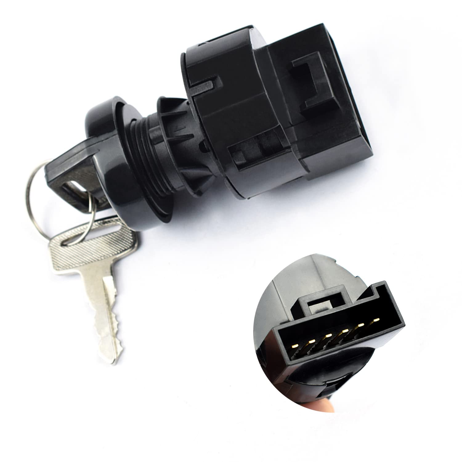 Ignition Switch with Key 3 Position Off/On/Start Compatible with Polaris Sportsman 400 500 570 600 700 800 Ranger 400 425 500 570 700 800 900 1000 RZR 570 800 900 XP 1000 &More Replace 4011002 4012165