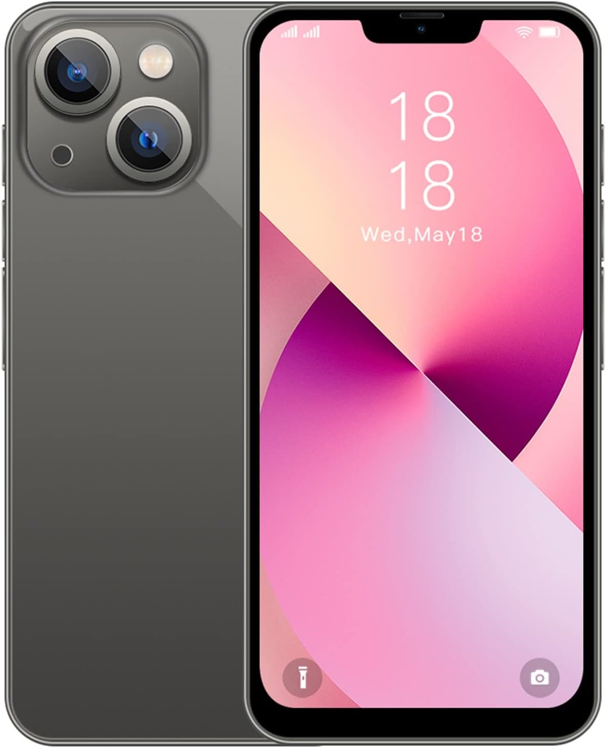 Unlocked Cell Phones, i13 Pro Android 6.0 Smartphones 6.3inch HD Full Screen Phone, Facial Recognition Unlocked Smart Phone, 1+8GB RAM, Dual SIM Card, 2800mAh Large Battery (Pro Max, Black)