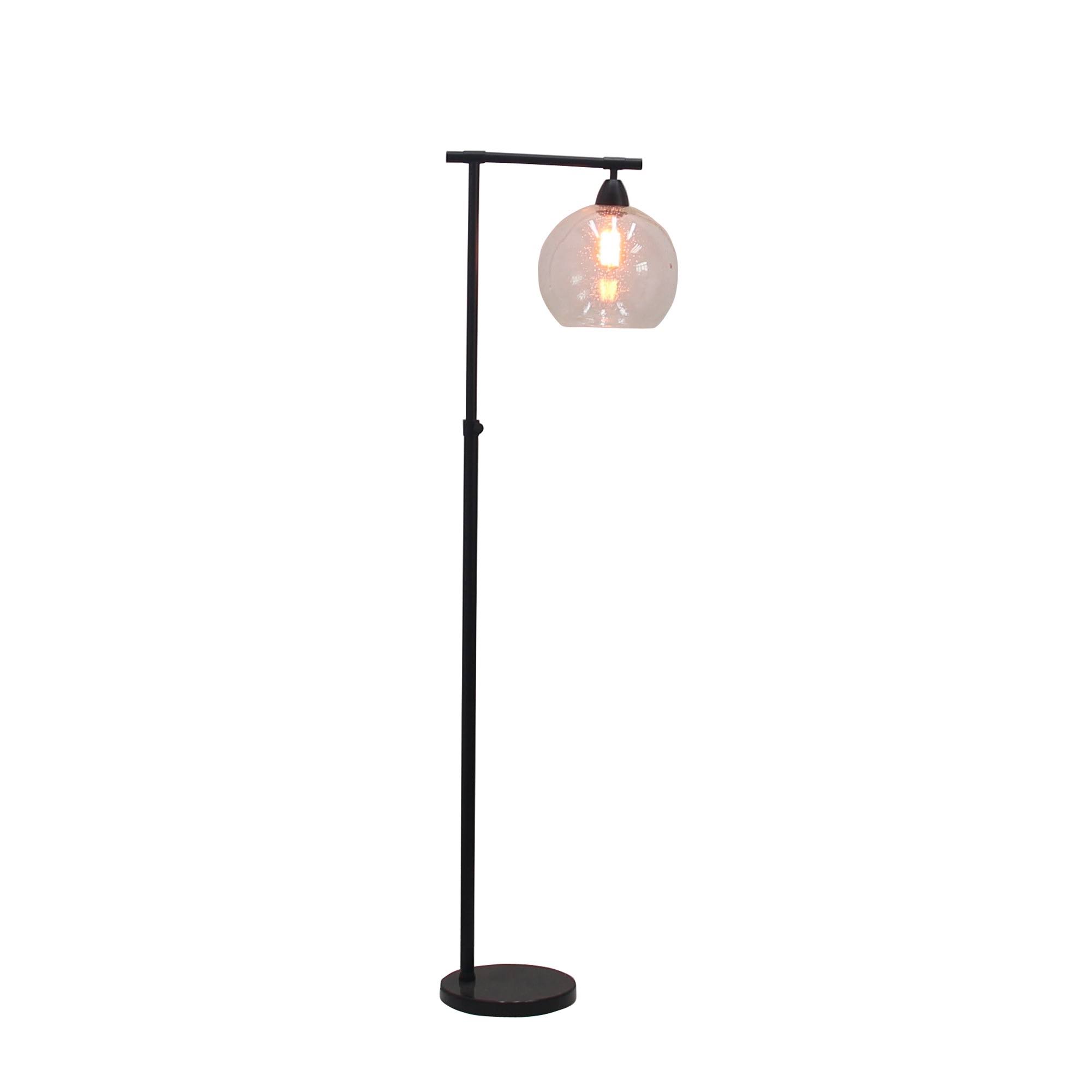 Cory Martin W-1561BLK Floor Lamp, 63, Metal/ Black Marble and Clear Glass