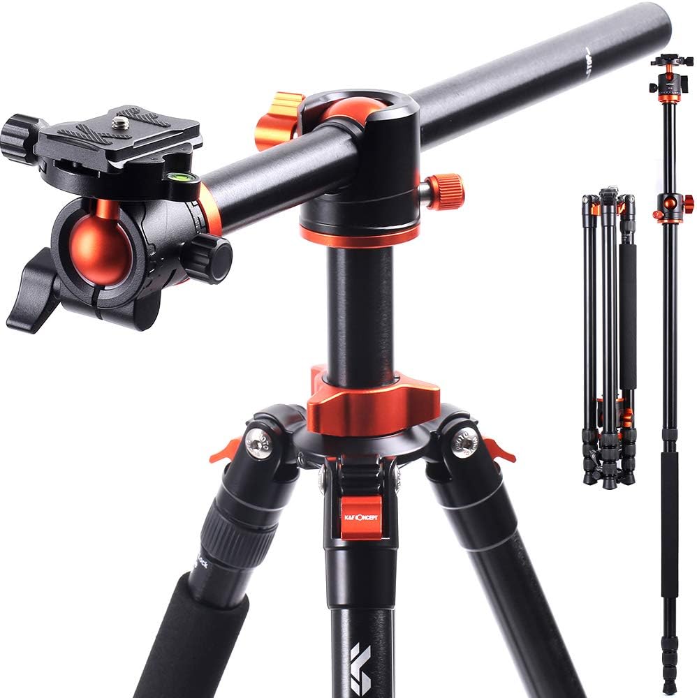 K&F Concept SA254T1 Camera Tripods 94 Inch 4 Section Aluminium Professional Detachable Monopod Tripod with 360 Degree Ball Head Quick Release Plate for DSLR SLR Cameras