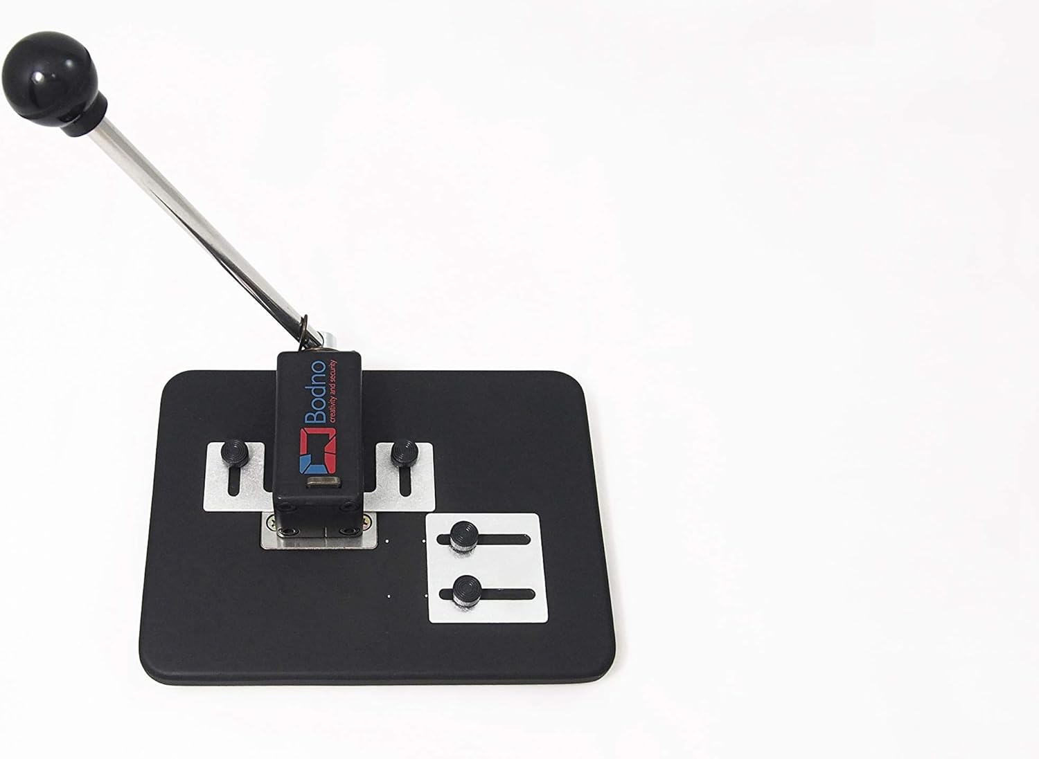 Bodno Heavy Duty Desktop ID Badge Slot Punch Black - Cr80 30 Mil PVC Card Slot Puncher w/Adjustable Centering Guides