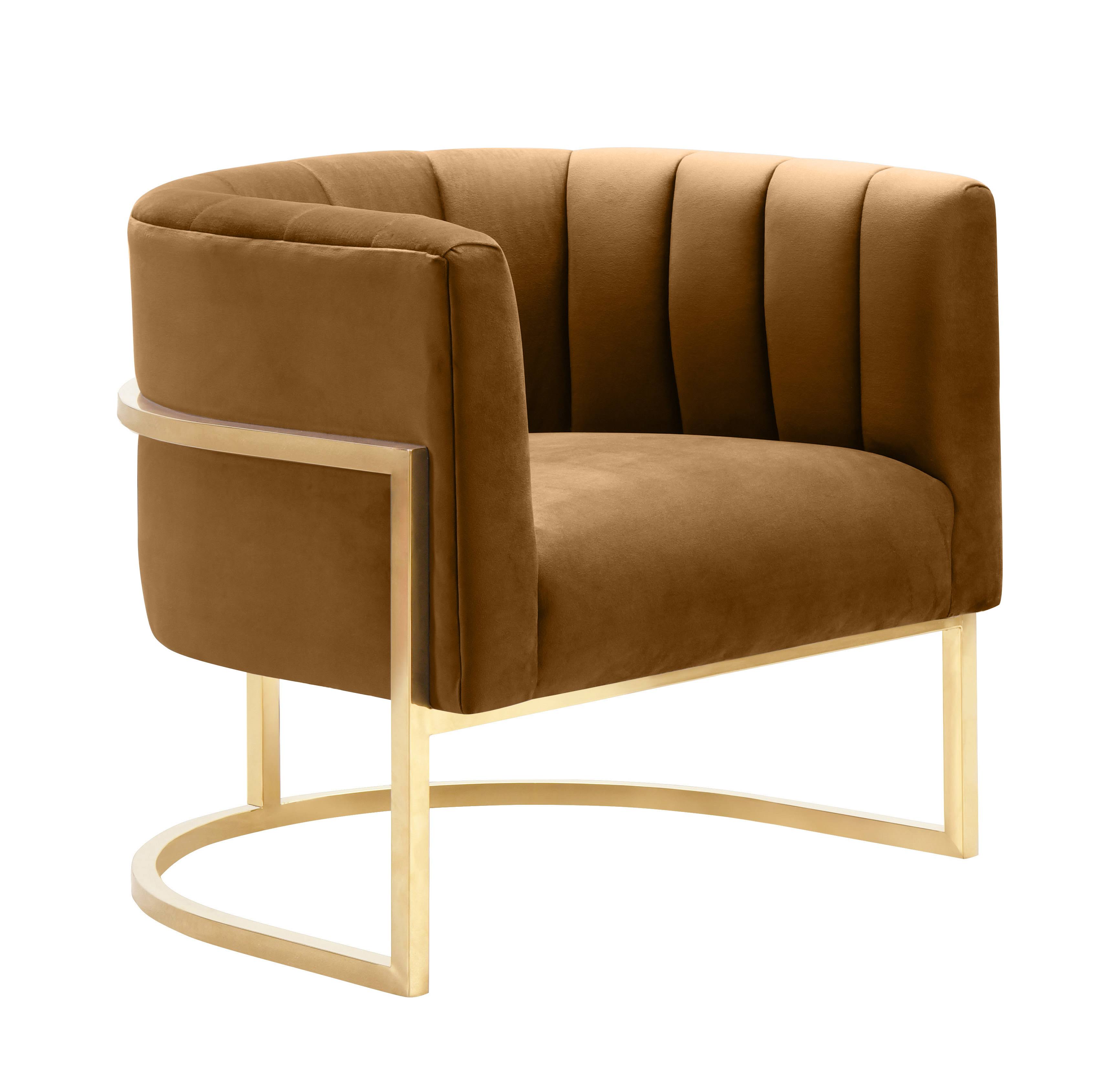 TOV Furniture Magnolia Cognac Velvet Chair