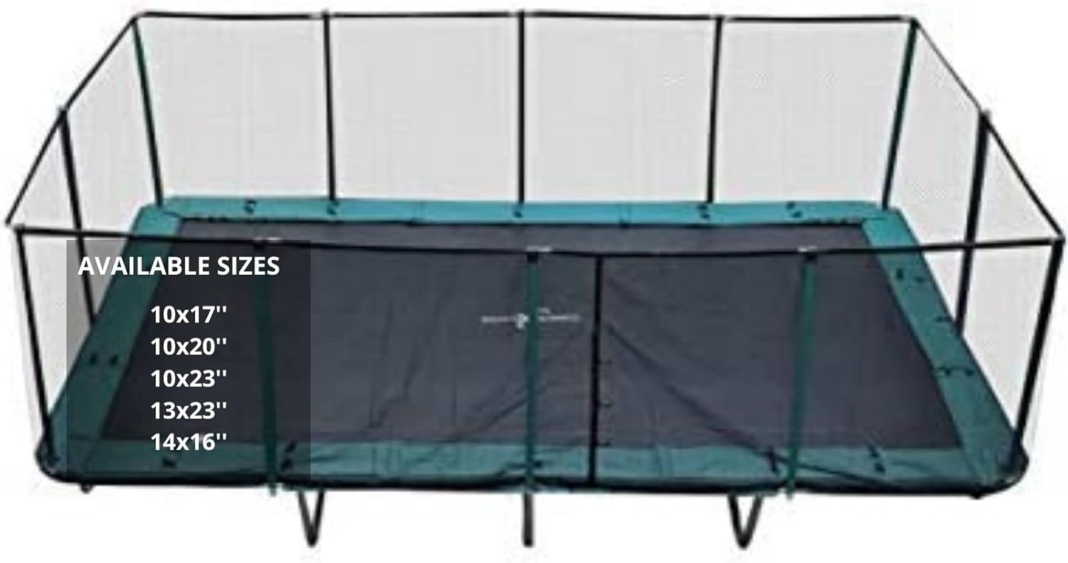 Happy Trampoline - Gymnastic Outdoor Adults Kids Rectangle Trampoline with Net Enclosure - High Performance Commercial Grade Heavy Weight Jumping Capacity