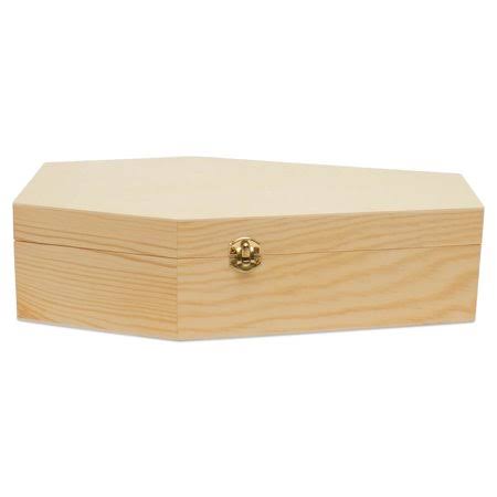 Large Halloween Coffin Box, 12 inch, Pack of 6, Unfinished Wood, Use As Halloween dcor and Halloween Crafts, Pet Casket, Coffin