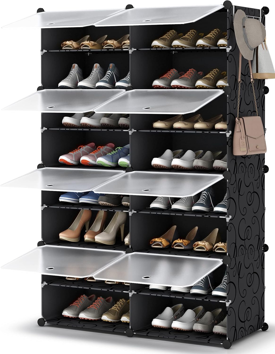 Shoe Rack, 6 Tier Shoe Storage Cabinet 24 Pair Plastic Shoe Shelves Organizer for Closet Hallway Bedroom Entryway