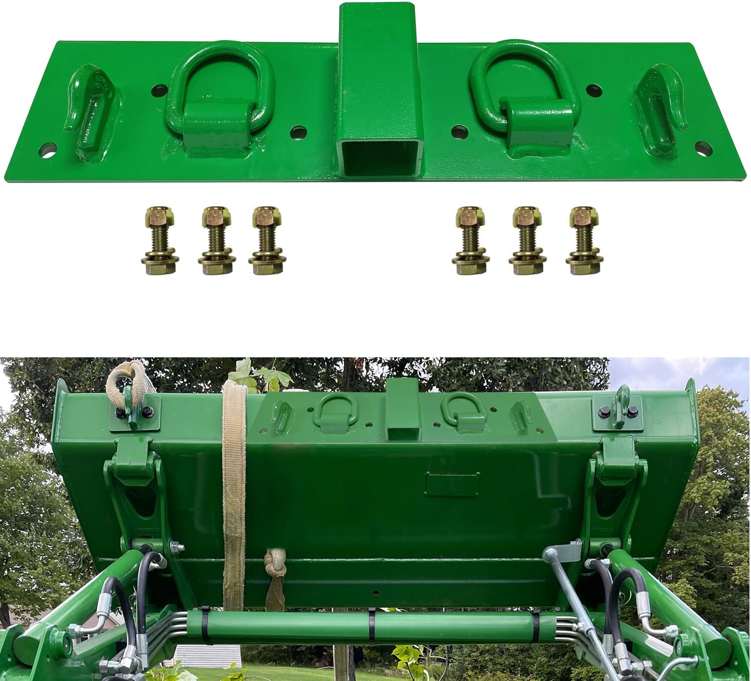 ANISUN John Deere Tractor Bucket Hooks Bolt On Grab Hook Fit for John Deere 1025R 2032R 3320 2520 3020e Loader Bucket Hooks Pack of 2