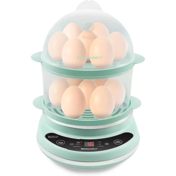 Egg Cookers EGC314M Easy Egg Cooker Food Steamer, Rice Cooker, Poacher, Omelet & Soft, Medium, Hard-Boiled with Programmable Presets and Delay Timer, BPA Free, 14 eggs, Mint(Mint)