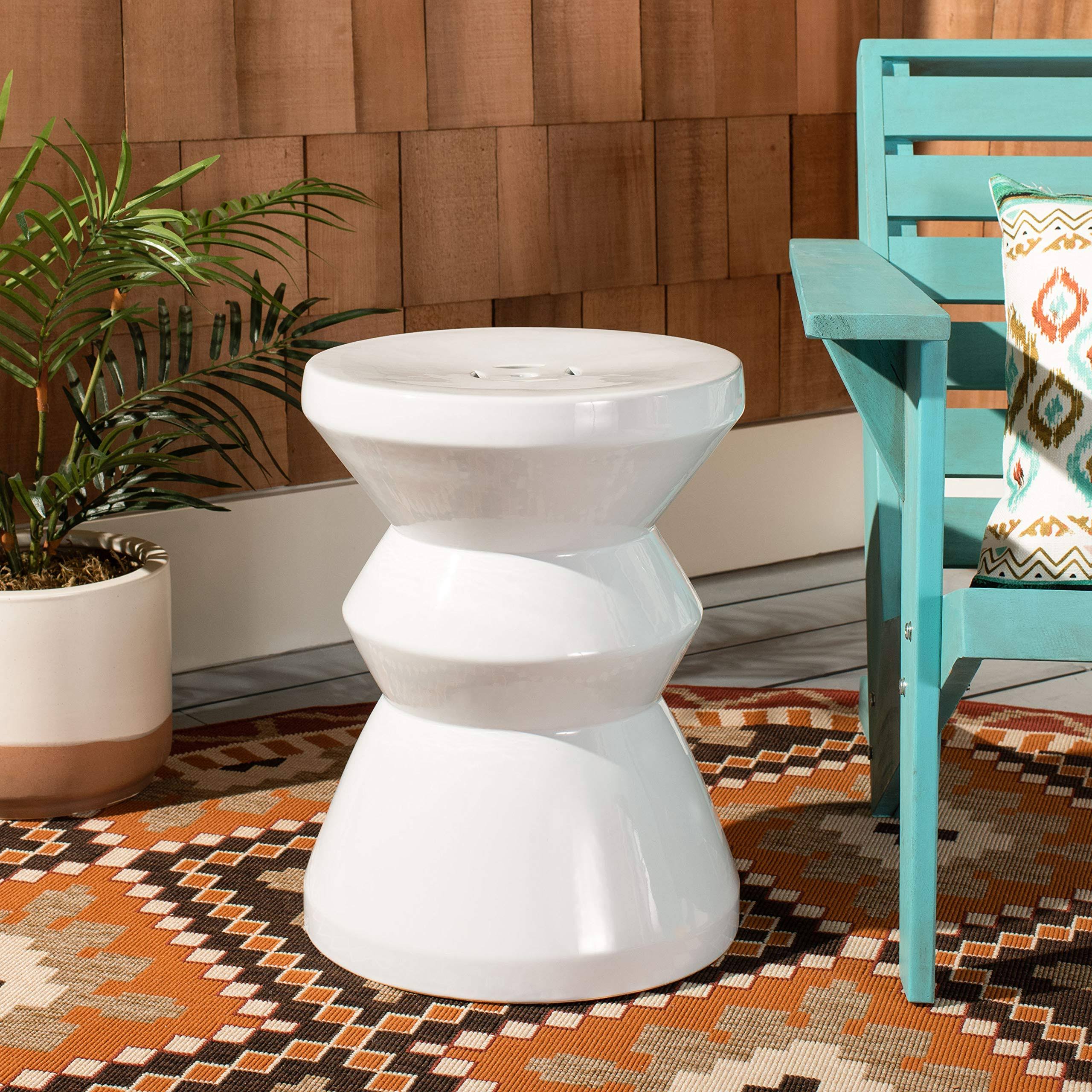 Safavieh ACS4576B Larsa Garden Stool White