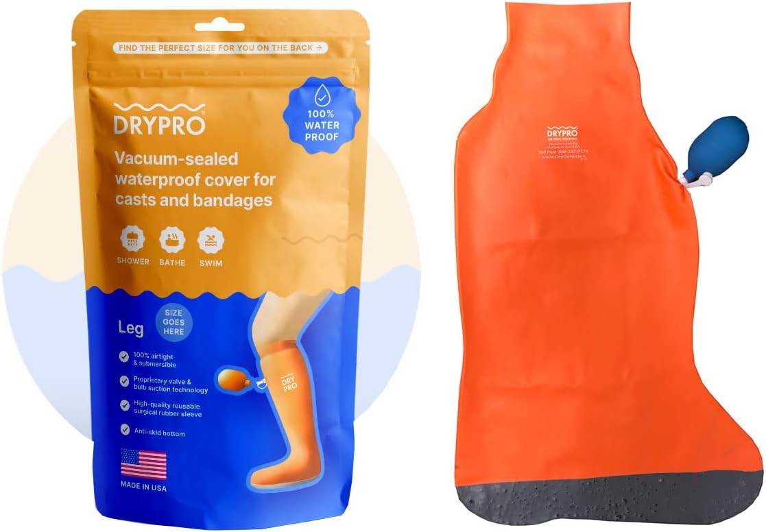 DryPro Waterproof Vacuum Sealed Full Leg Cast Cover, X-Small