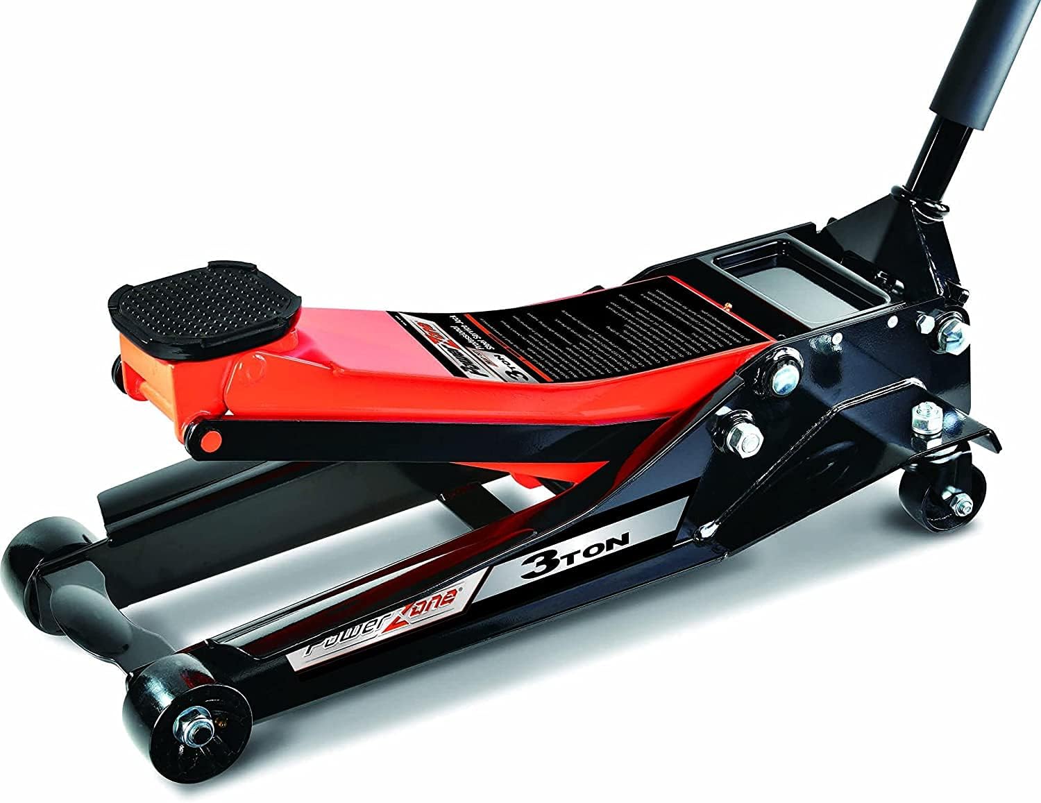 Power Zone 680900 Dual Lift 3 Ton Professional Steel Service Jack, Long Reach Lift Range: 4&rdquo; to 23&rdquo;, Silver (680900-A)