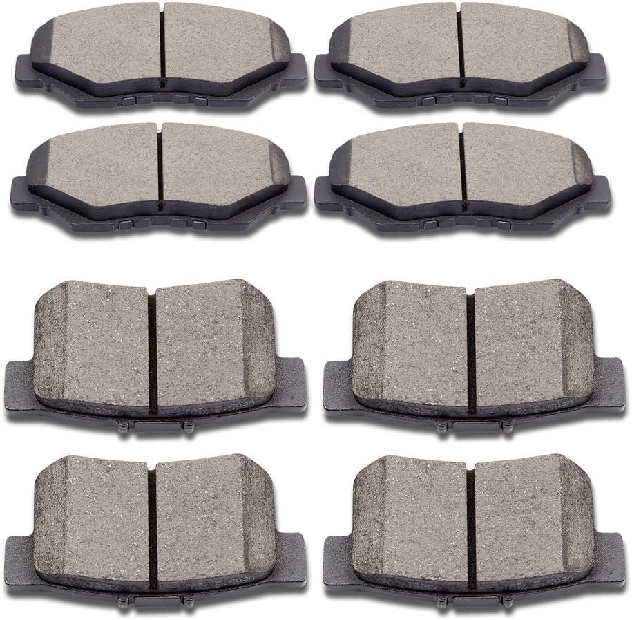 SCITOO Ceramic Brake Pads, 8pcs Front Rear Brake Pads Brakes Kits fit for 2013-2015 for Acura ILX,2003-2007 for Honda for Accord,2012-2015 for Honda Civic