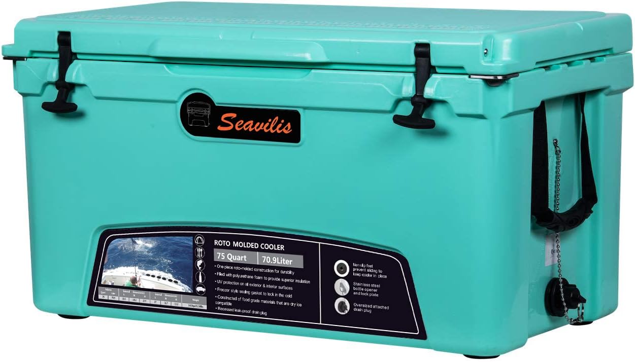 Seavilis Milee-Heavy Duty Cooler-45QT Green (Included $45.0 Accessories) Divider, Basket and Cup Holder are Free