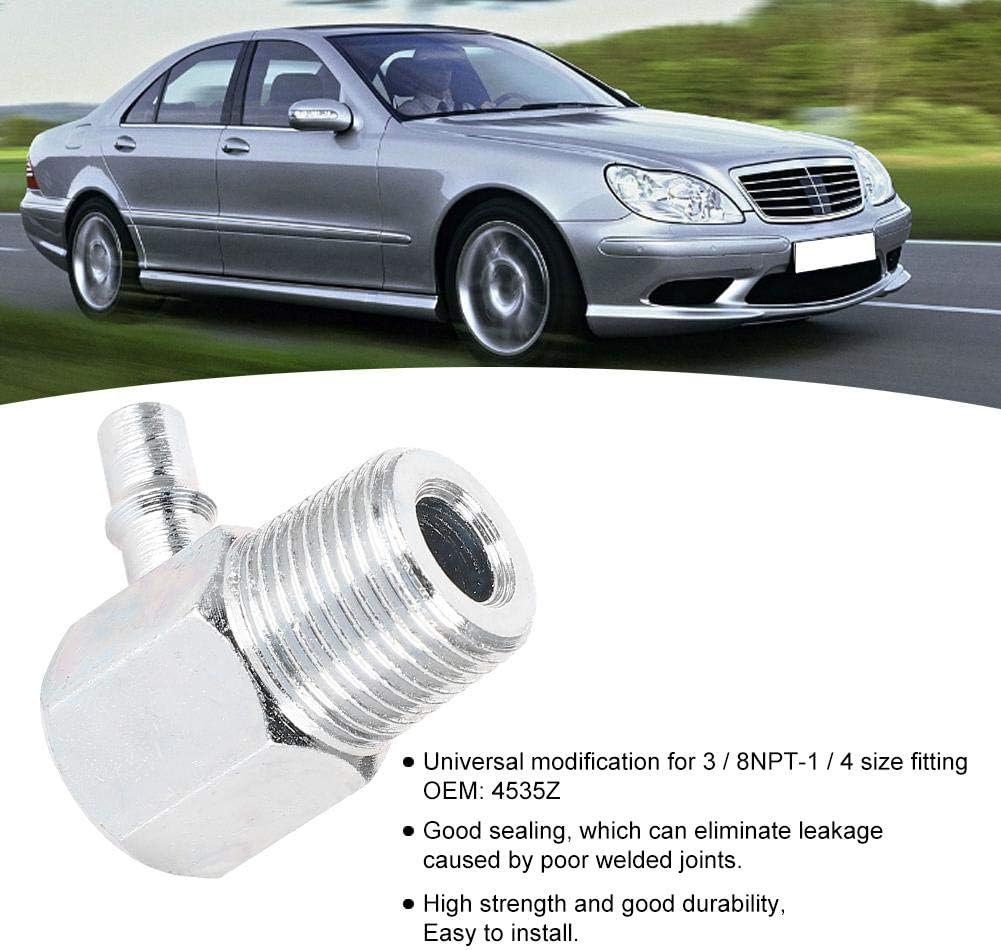Intake Manifold Joint, Aluminum Alloy Intake Manifold Vacuum Fitting 90&deg; 3/8NPT-1/4 Hose Nipple Car Modification 4535Z