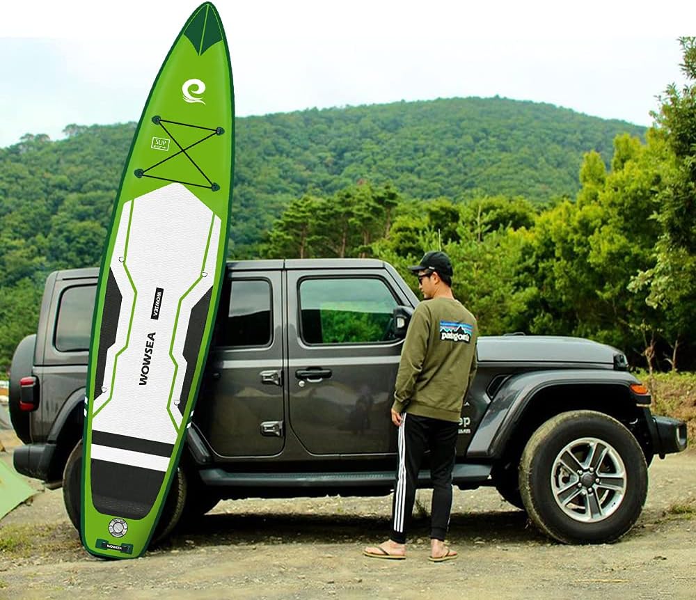 WOWSEA Flyfish F2 Inflatable Paddle Board, Durable and Stable Racing SUP Board, Hunting & Exploring Paddleboard, 12' Long x 32