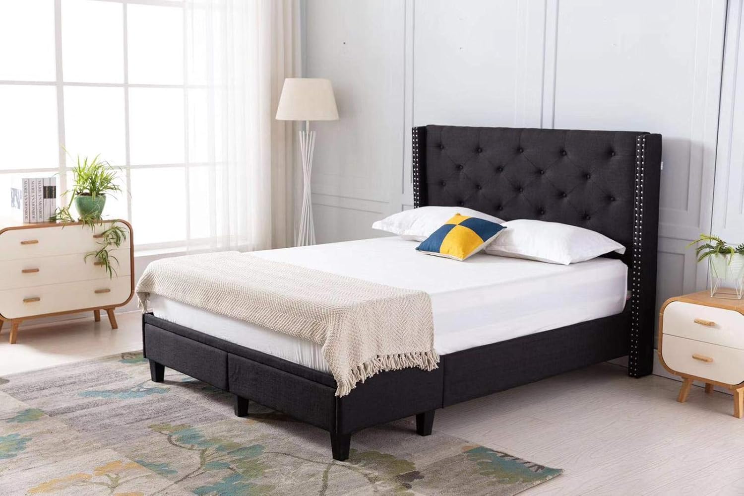 Home Life furbed000052_Cloth_Full_Black_N Platform Bed