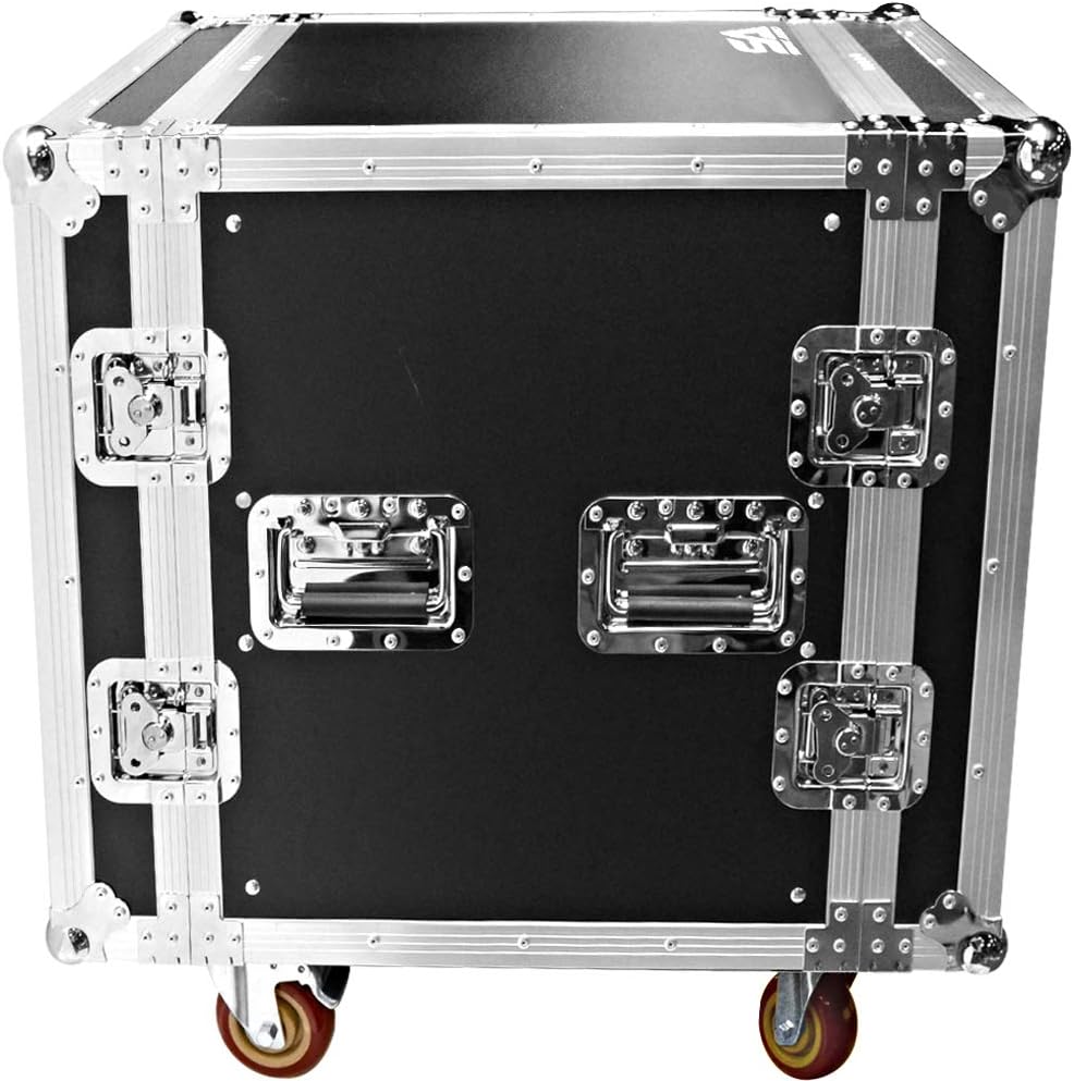 Seismic Audio - SATAC12U - Heavy Duty 12 Space ATA Rack Case with 4 Inch Casters - Pro Audio DJ Rack - 12U Server Network Case