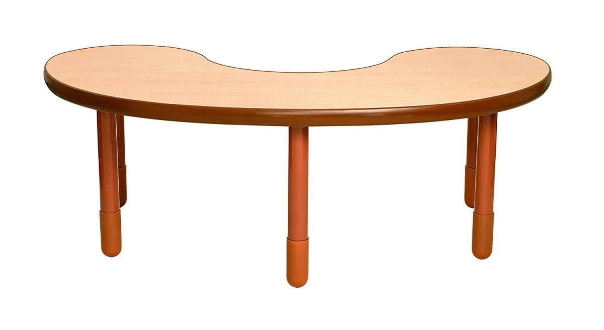 Childrens Factory AB739KNW18 38 x 65 in. Teacher u0026 Kidney Baseline Table with 18 in. Legs Natural Wood