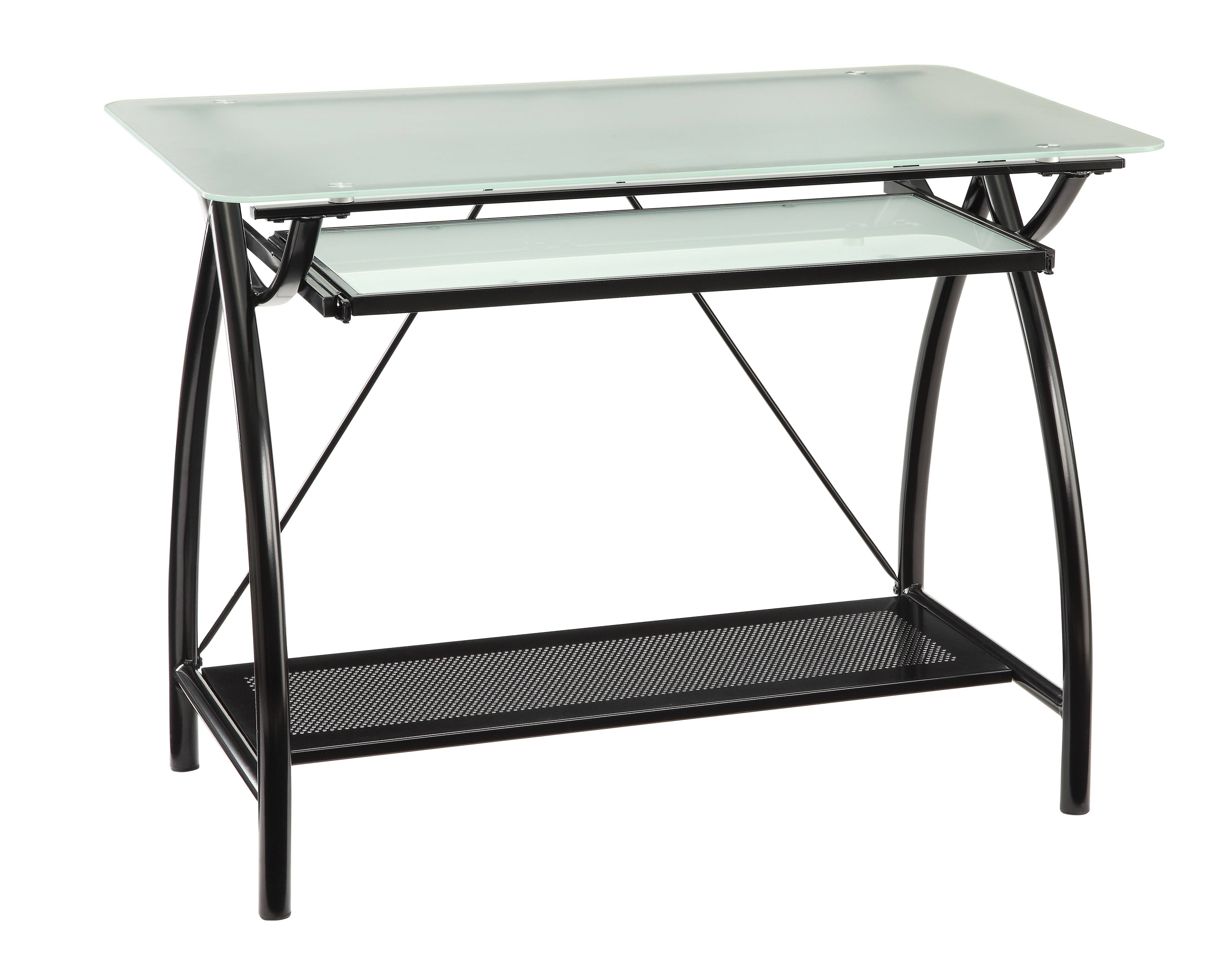 OSP Designs Standard Computer Desk, Black/Transparent