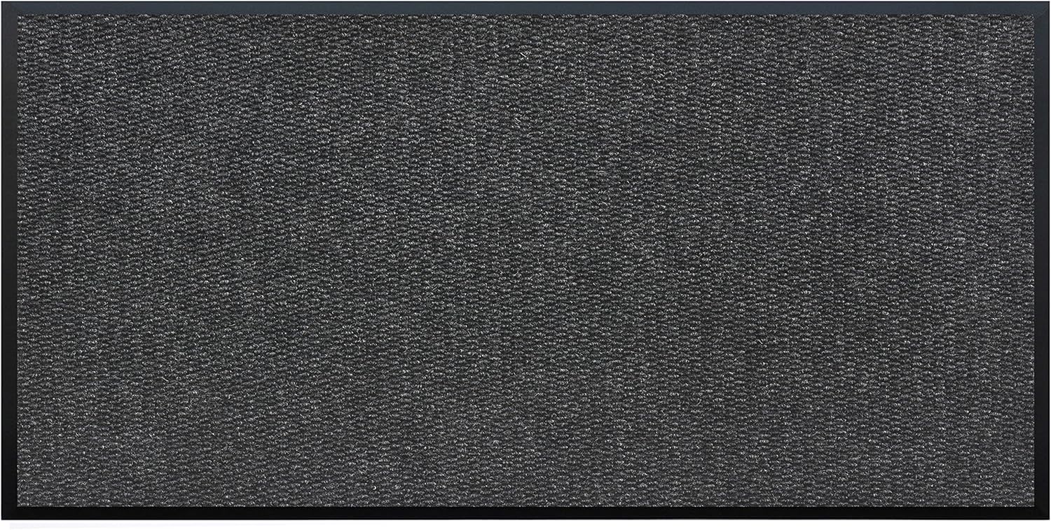 Home & More 103940306 Pebble Pin Indoor/Outdoor Vinyl Backed Commercial Mat, Charcoal 3' x 6'