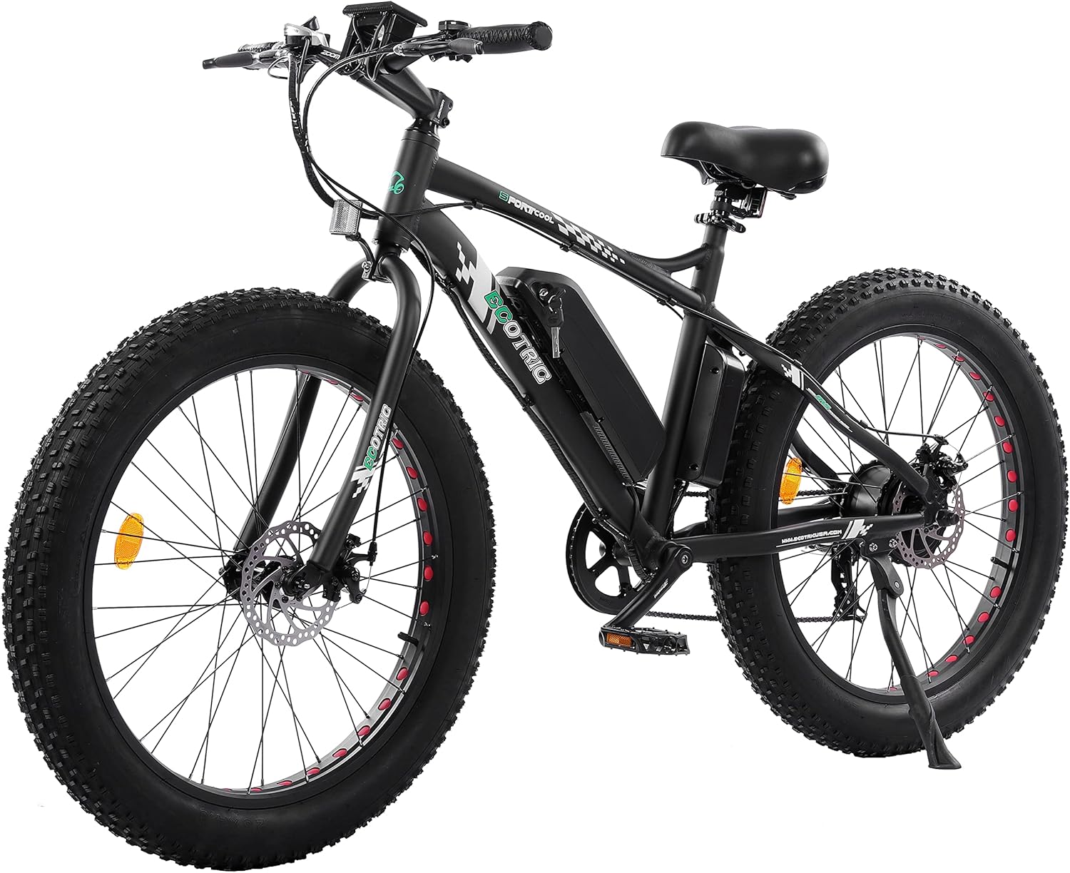 ECOTRIC Electric Powerful Bicycle 26&ldquo; Fat Tire Bike 500W 36V/12.5AH Battery EBike Moped Snow Beach Mountain Ebike Throttle & Pedal Assist