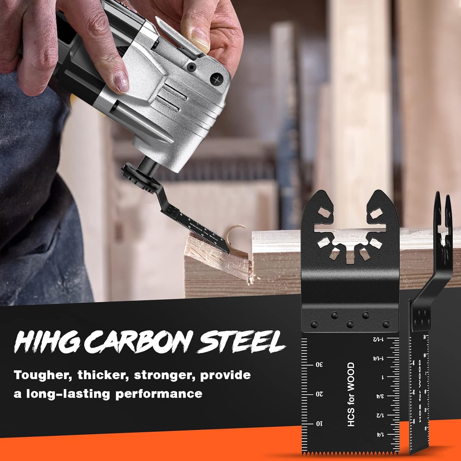 100x Oscillating Tool Blades, Royars Universal Multi Tool Blades Kits, Individual Packing Easy to Carry & Storage, 1-3/8