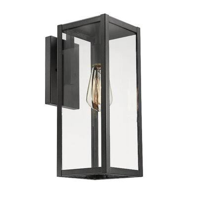 Borde Black 1- Bulb 15.1x22 H Outdoor Wall Lantern Latitude Run