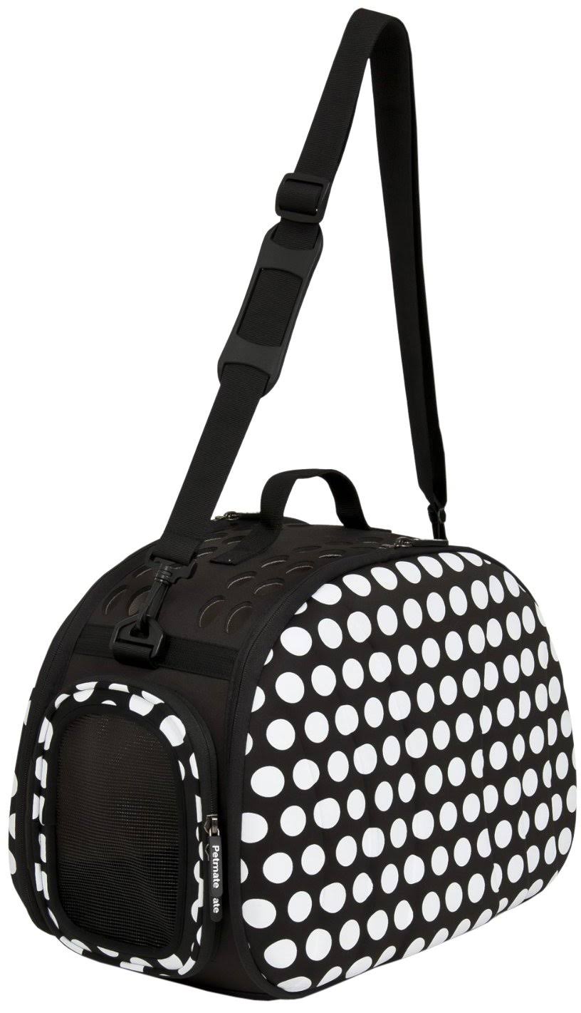 Petmate Curvations Pet Tote Black/White