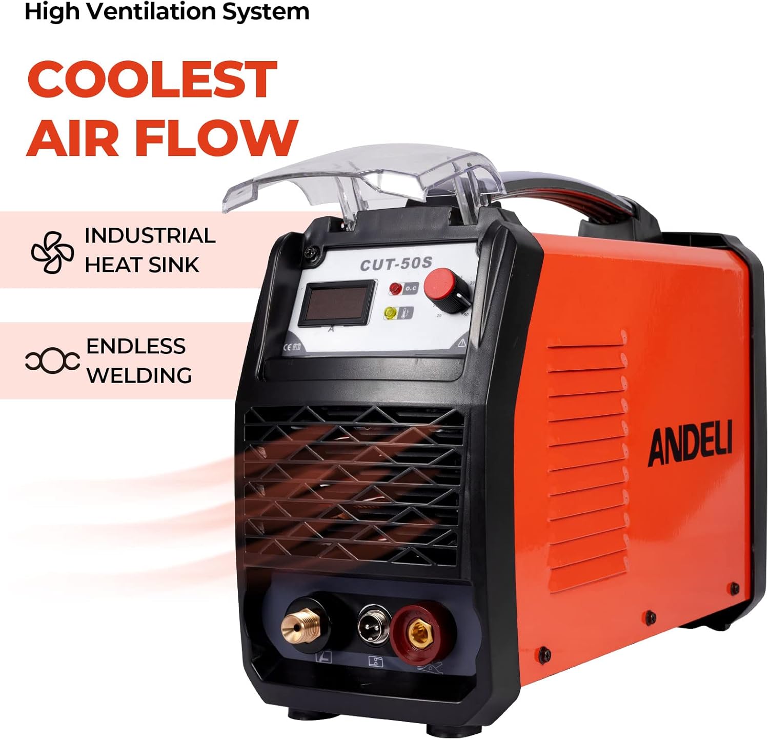 ANDELI 40A Plasma Cutter Inverter DC Air Plasma Portable Cutter Machine Kit IGBT Technology, 110V/220V Dual Voltage Hot Start Cutter Machine Orange Plastic Case