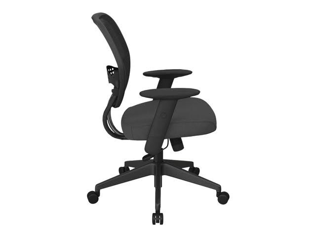 Space Seating 55 Series AirGrid - Chair - manager - armrests - T-shaped - tilt - swivel - fabric, mesh - gray, black