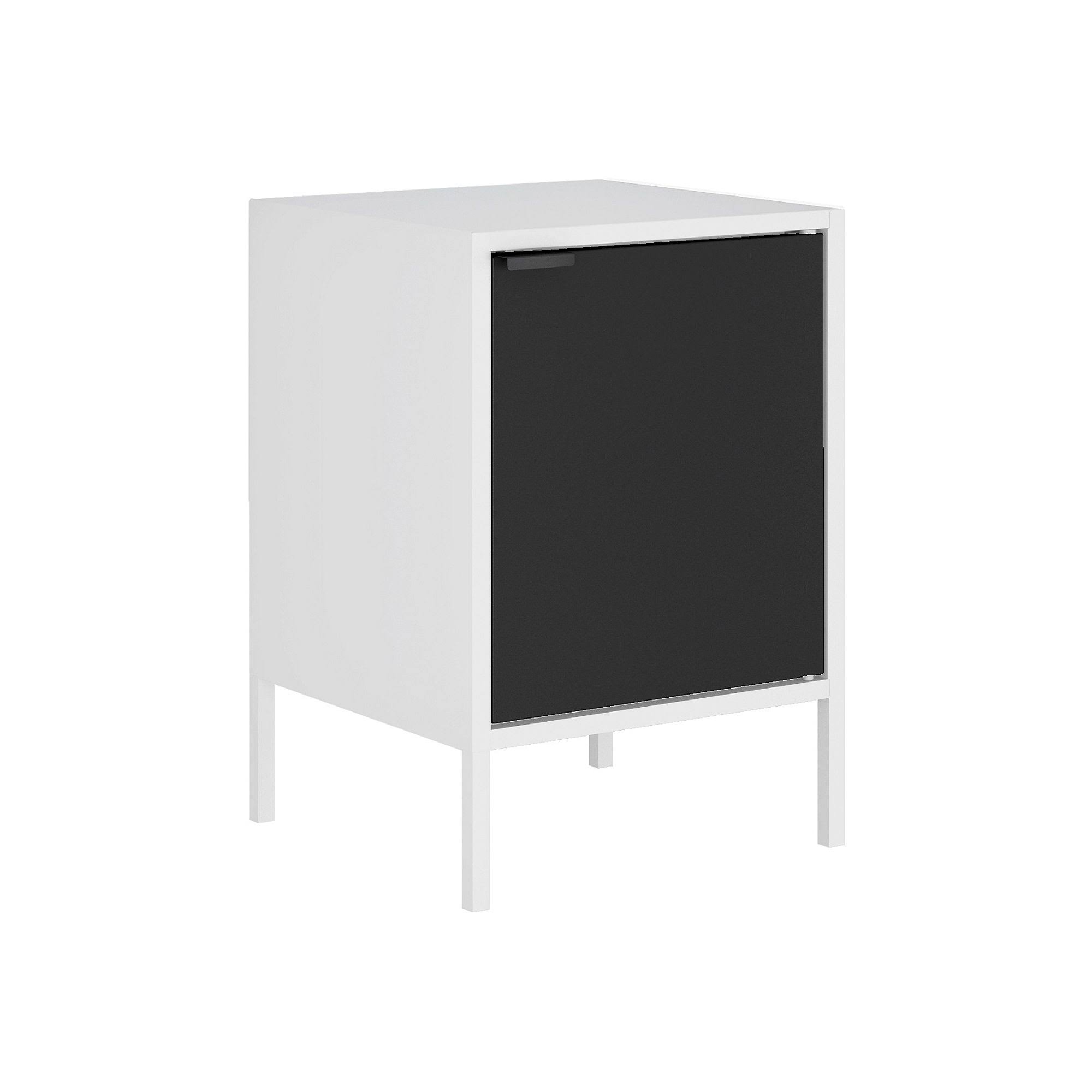 Manhattan Comfort Smart Metal Accent End Table White and Black