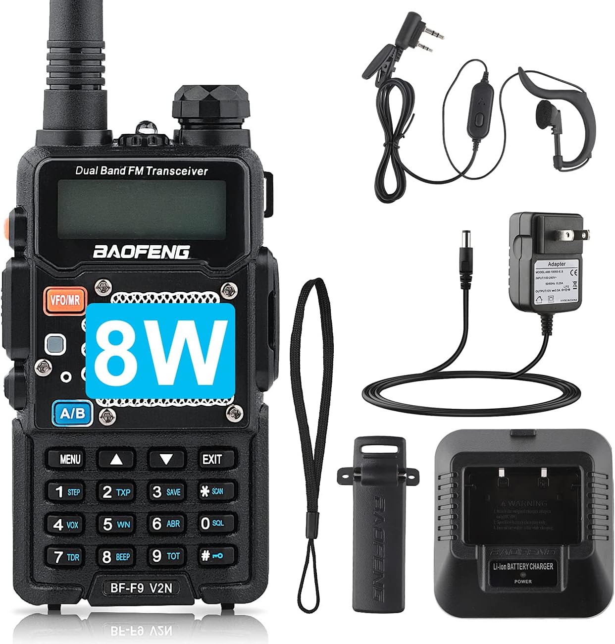 BaoFeng Two Way Radio,Brothers with BF-F8/UV-5R,8-Watt Dual Band Radio with 2100mAh Li-ion Battery Portable Walkie Talkies with Includes Full Kit Pack of 2