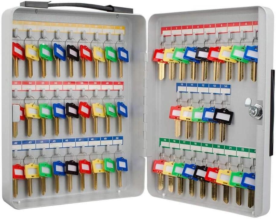 BARSKA CB12948 Key Lock 50 Position Portable Key Cabinet Lock Box Grey, One Size Pack of 2