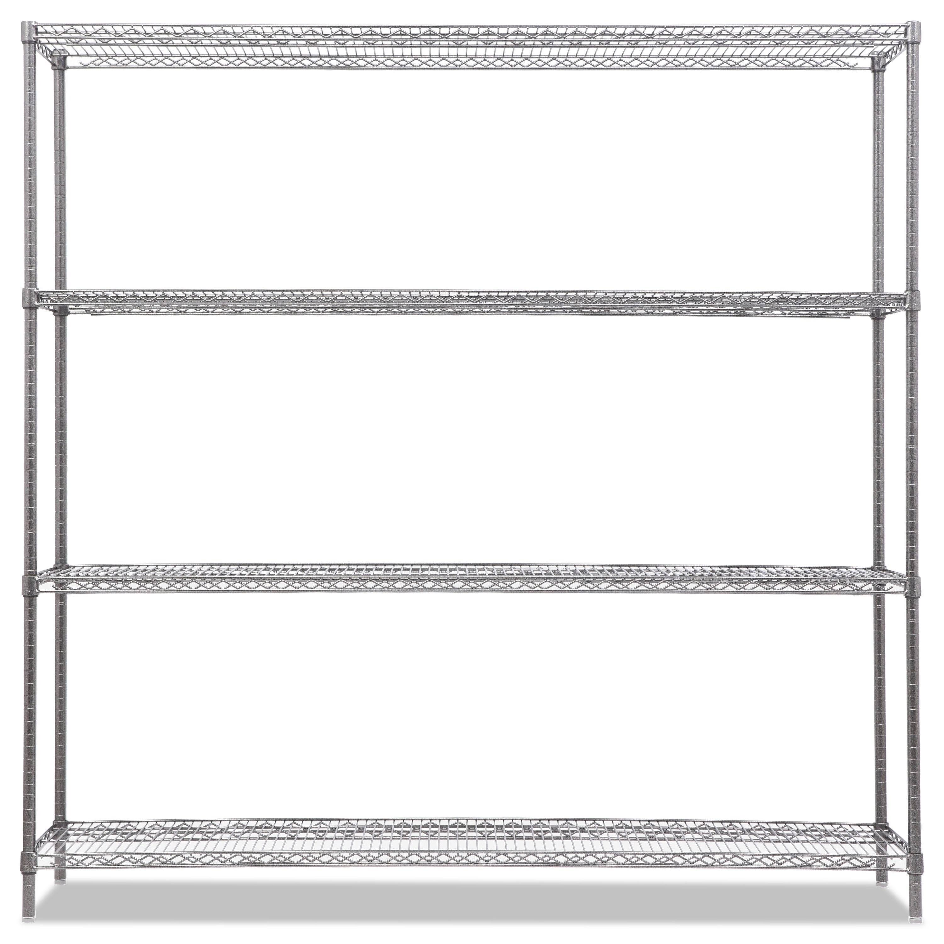 Alera Ba Plus Wire Shelving Kit 4 Shelves 72x22x18x22x72x22 Black Anthracite Plus
