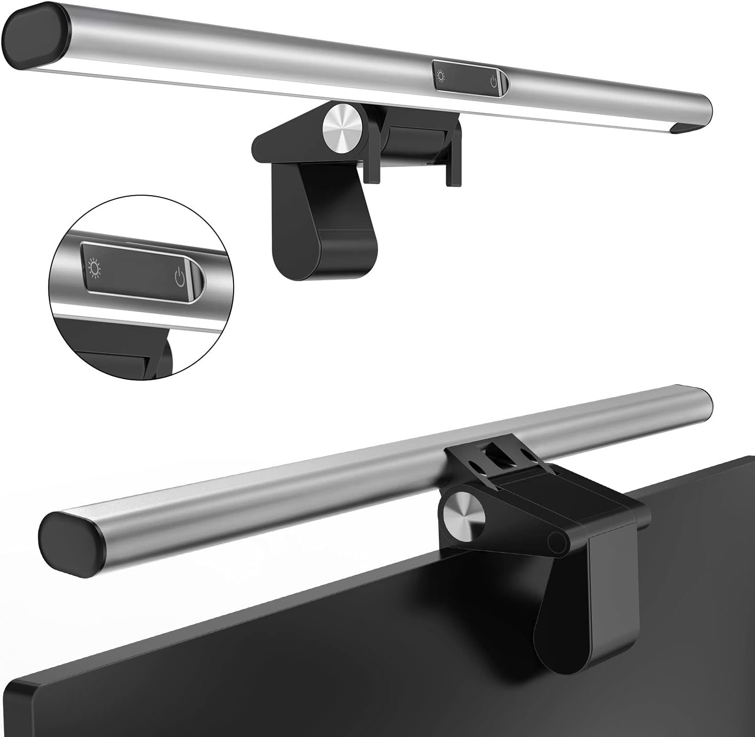 Computer Monitor Light Bar with Webcam, USB Powered Light Bar with Touch Sensor, 3 Switchable Light Modes, No Screen Glare Lamp with Adjustable Brightness, Space Saving Monitor Light for Home/Office