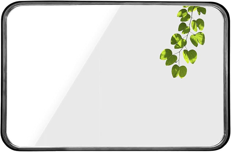 Leathario 20x30 in Rectanglel Wall Mirror Black Framed Mirror Wall Mounted Mirror Hallway Mirror Bathroom Mirror Living Room Mirror Fireplace Mirror