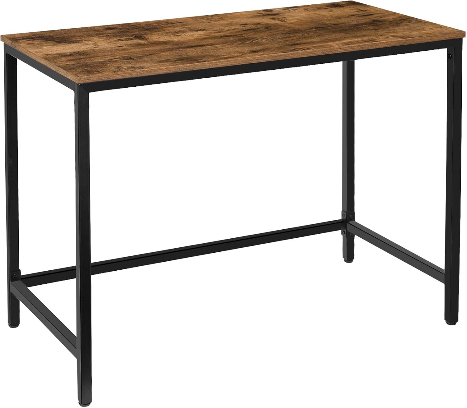 HOOBRO Computer Desk, 47.2 Inches Industrial Writing Desk, Simple Office Study Workstation for Home Office, Sturdy Metal Frame, Easy Assembly, Rustic Brown and Black BF52DN01 Pack of 2