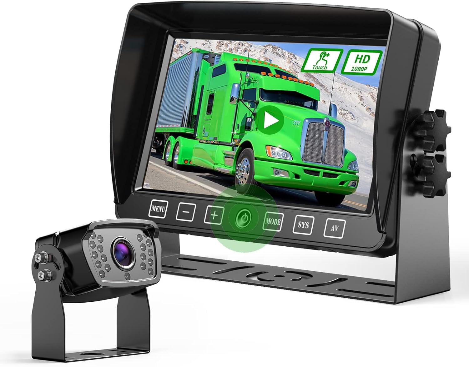 Backup Camera for Car and Truck Vehicle Backup Cameras with 7 Inch Touchscreen Monitor DVR Rear View Reverse Camera Waterproof RV Back Up Camera for RV Pickup Van Bus Trailer Camper DC 12 to 24V