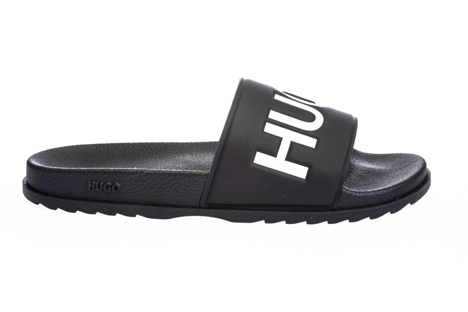Hugo Boss - Italian Made Slides with Contrast Logo - Black